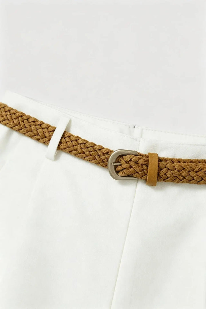 An image of a   20955 High-Rise Belted Shorts by  Mirra Masa