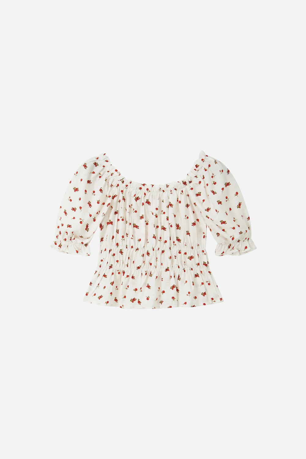 An image of a   21005 Smocked Puff Sleeve Blouse by  Mirra Masa