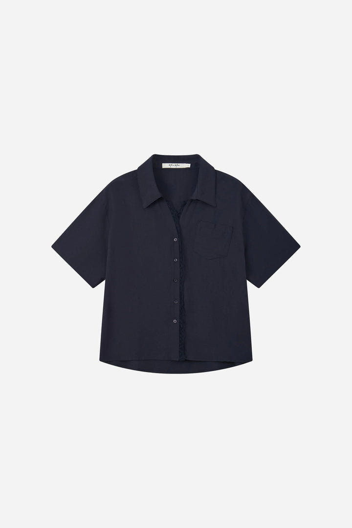 An image of a   21125 Laced Collared Shirt by  Mirra Masa