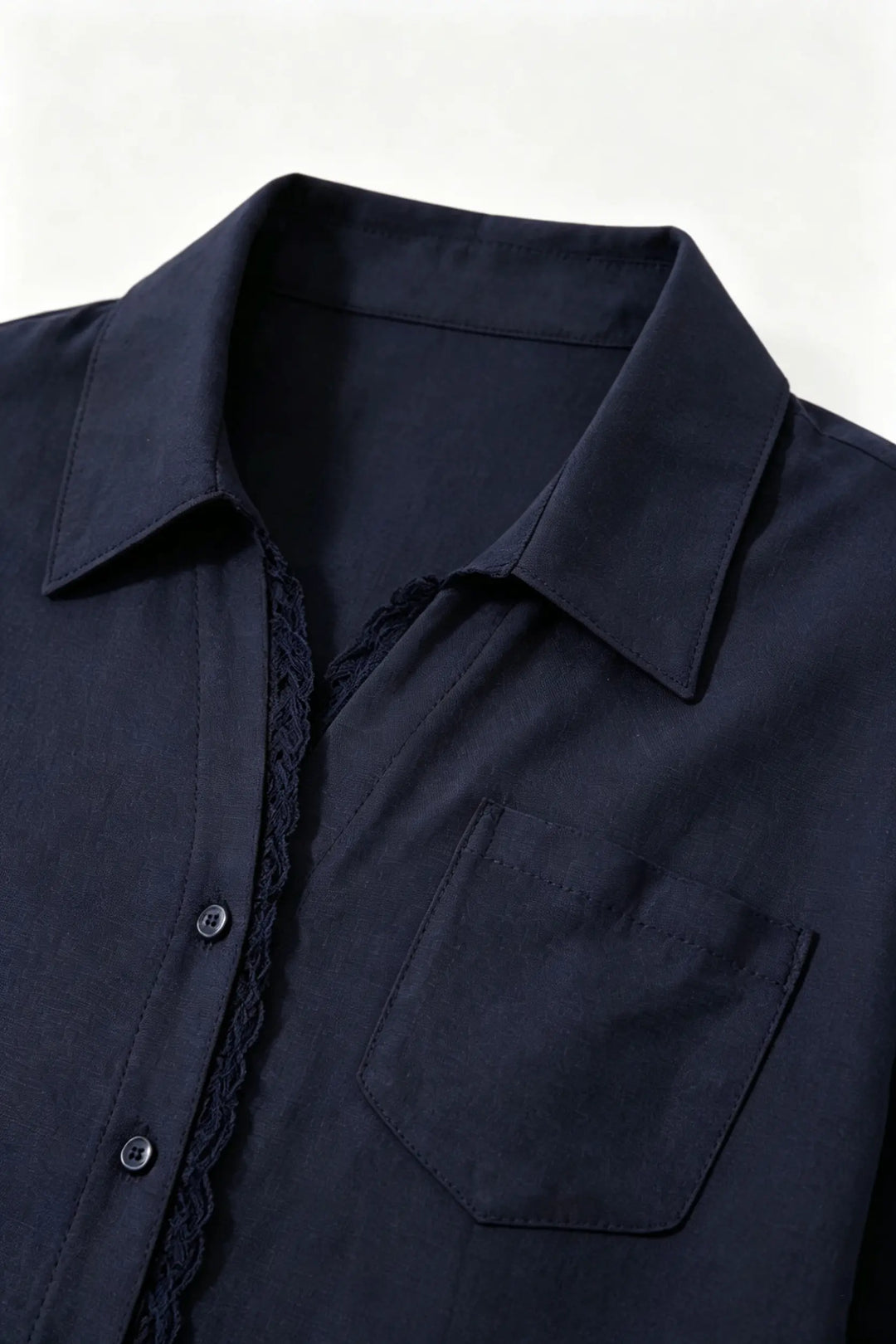 An image of a   21125 Laced Collared Shirt by  Mirra Masa