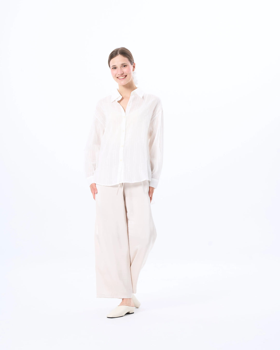 An image of a  White / One-Size 21220 Summer Overshirt by  Mirra Masa