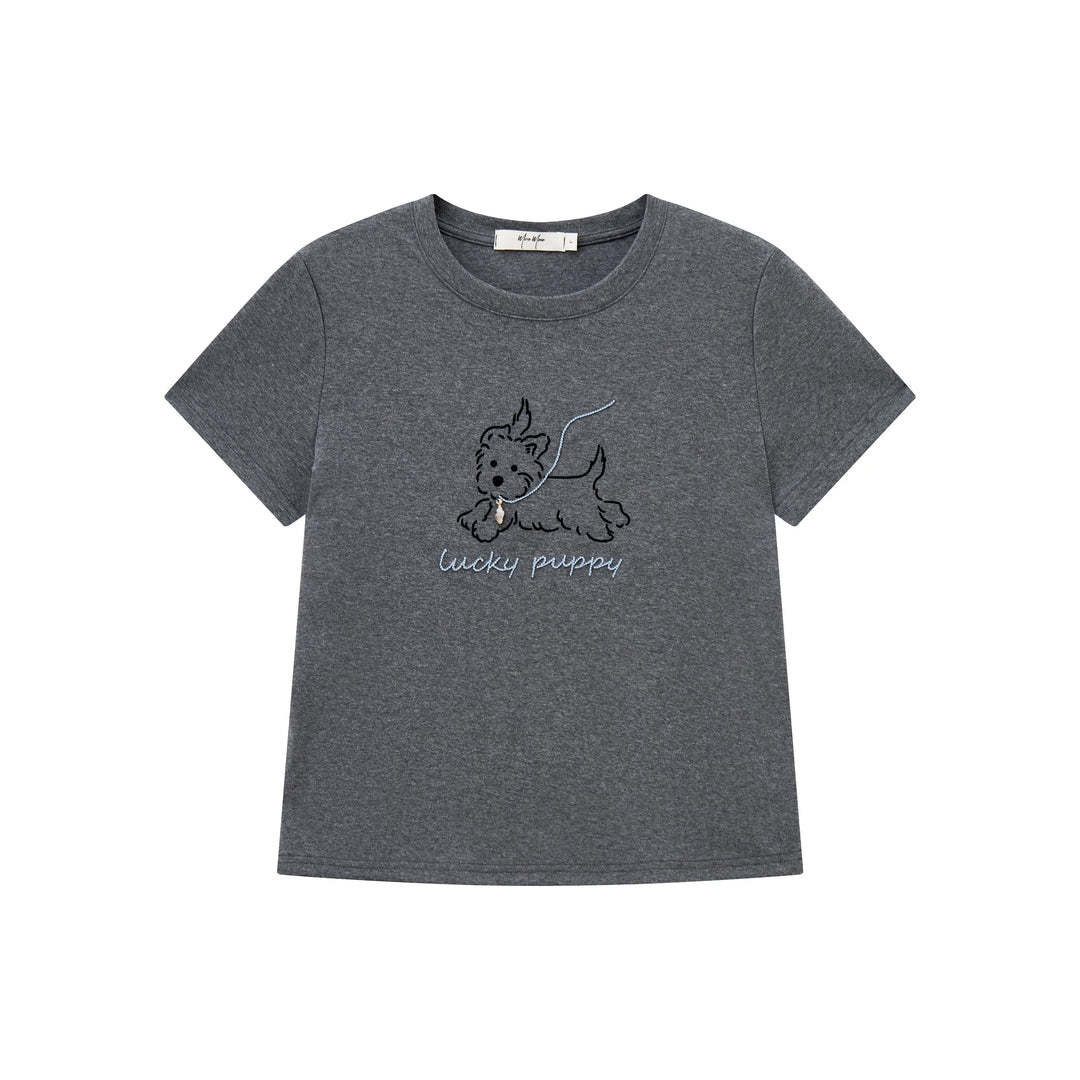 An image of a  Gray 21221 Graphic T-Shirt by  Mirra Masa