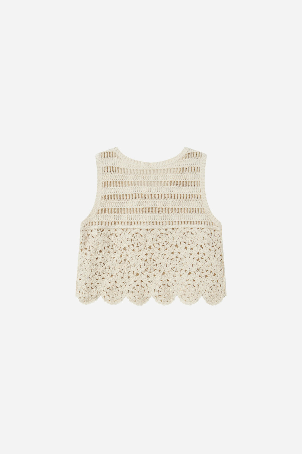 An image of a   21298OL Embellished Crochet Cotton Tank by  Mirra Masa