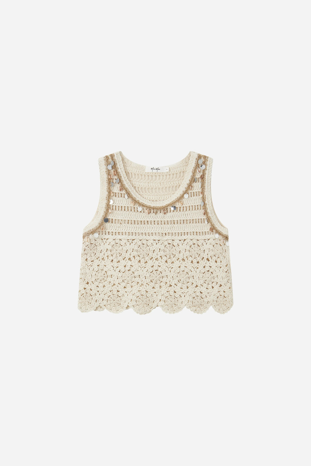 An image of a   21336OL Embroidered Cotton Lace Blouse by  Mirra Masa