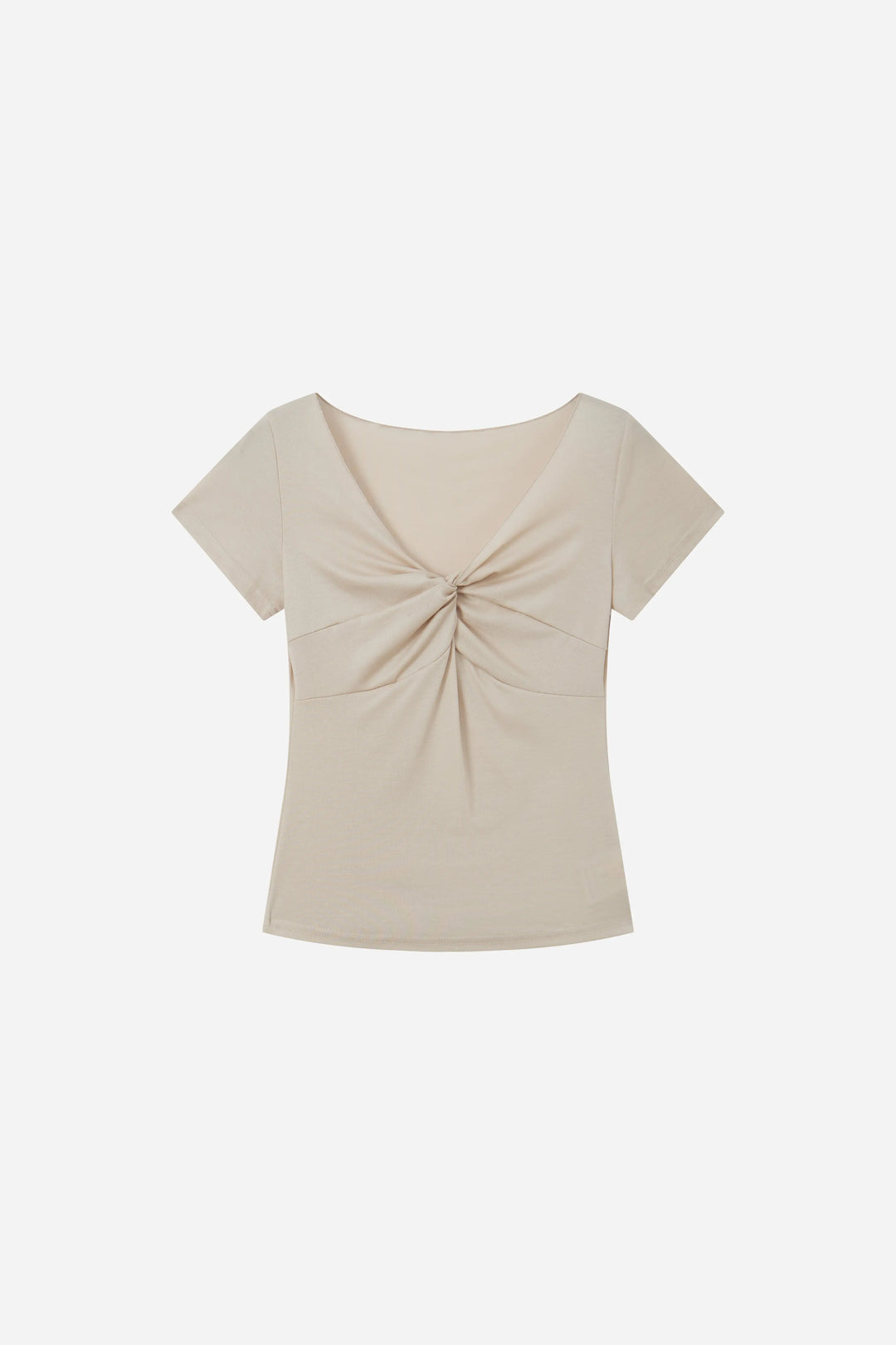 An image of a   21382 Twist-Front Fitted Tee by  Mirra Masa