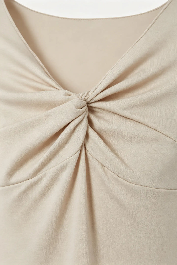 An image of a   21382 Twist-Front Fitted Tee by  Mirra Masa