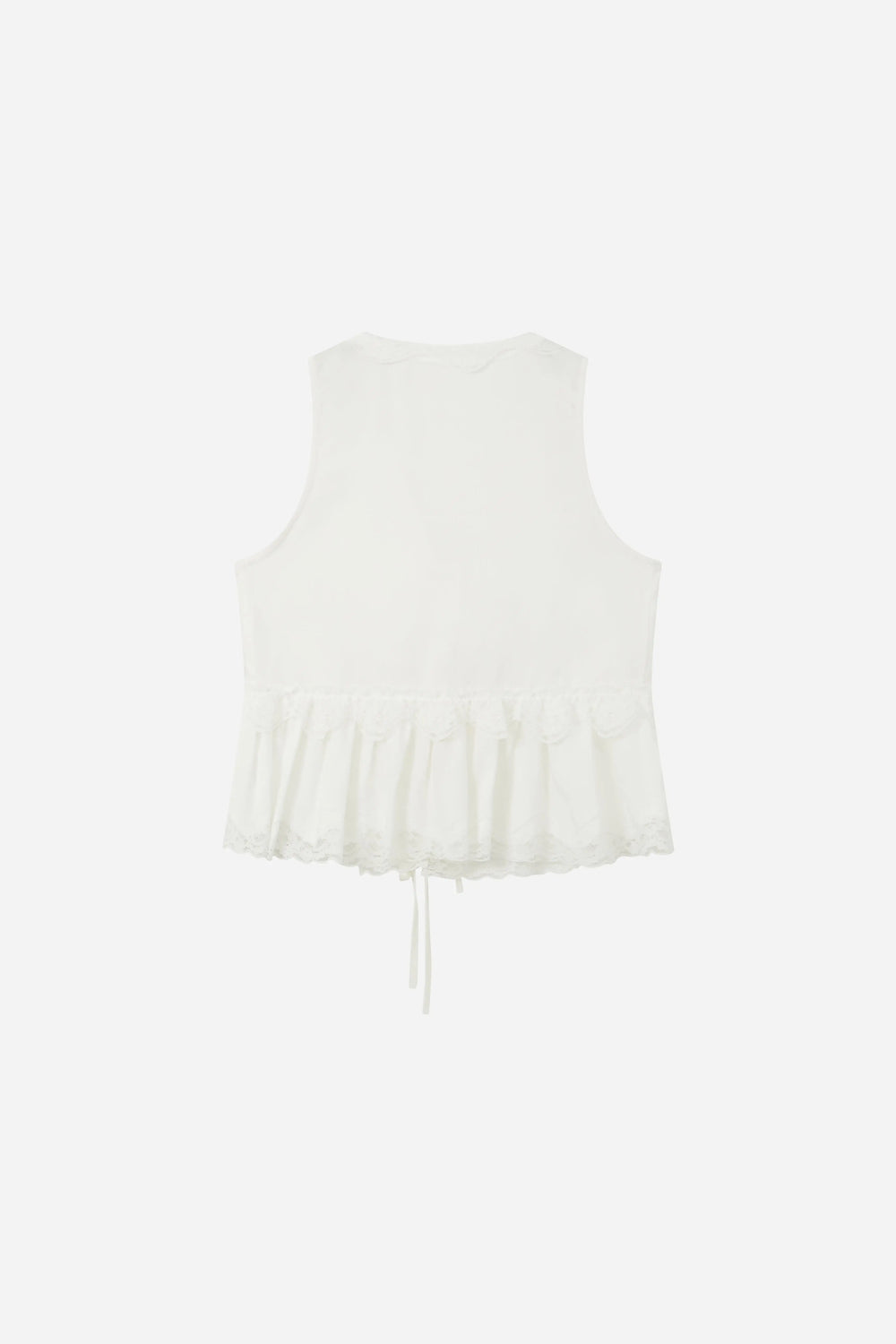 An image of a   21384 Lace Trim Tie-Front Top by  Mirra Masa