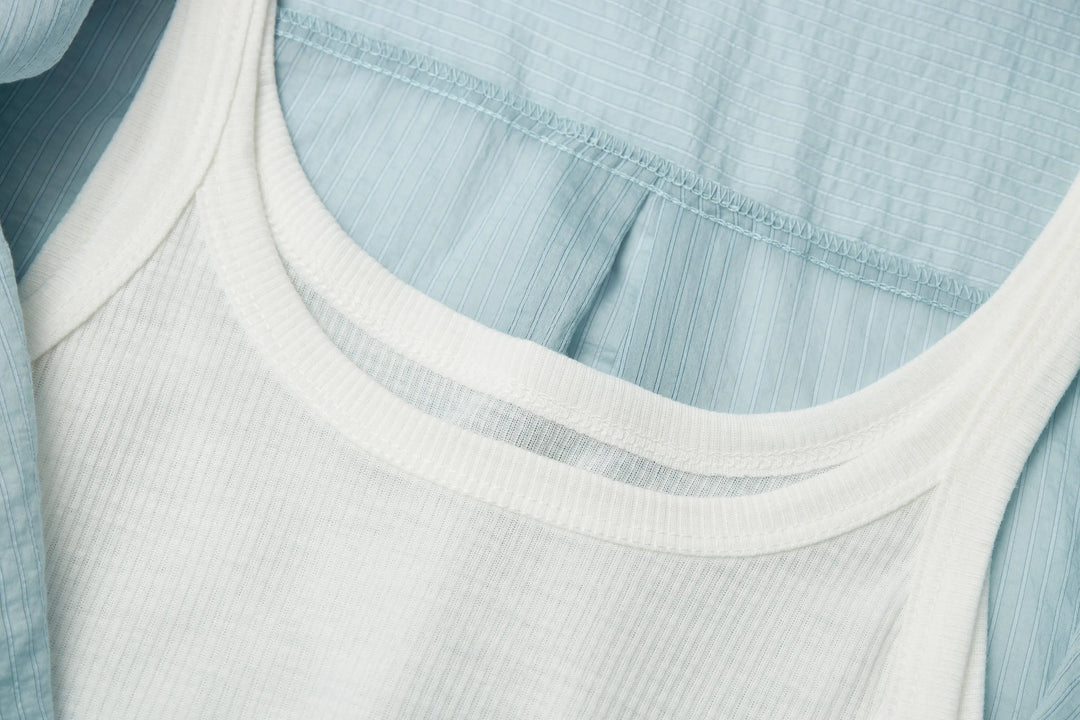 An image of a   21485 Cropped and Layered Shirt by  Mirra Masa