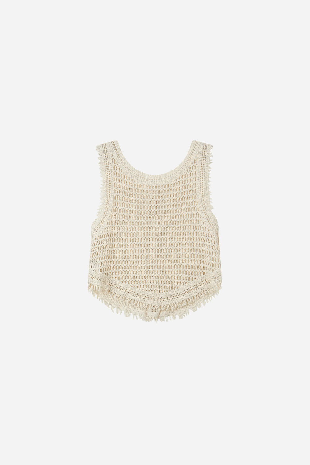 An image of a   21560OL Crochet Button-Up Vest by  Mirra Masa