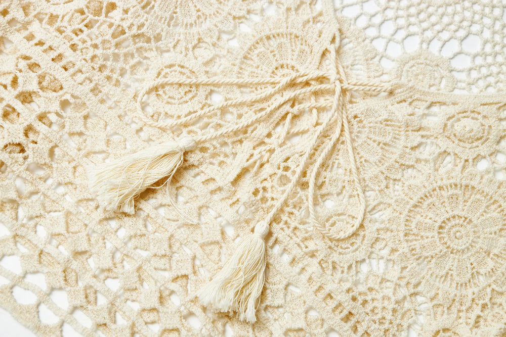 An image of a   21596 Laced and Cropped Overshirt by  Mirra Masa