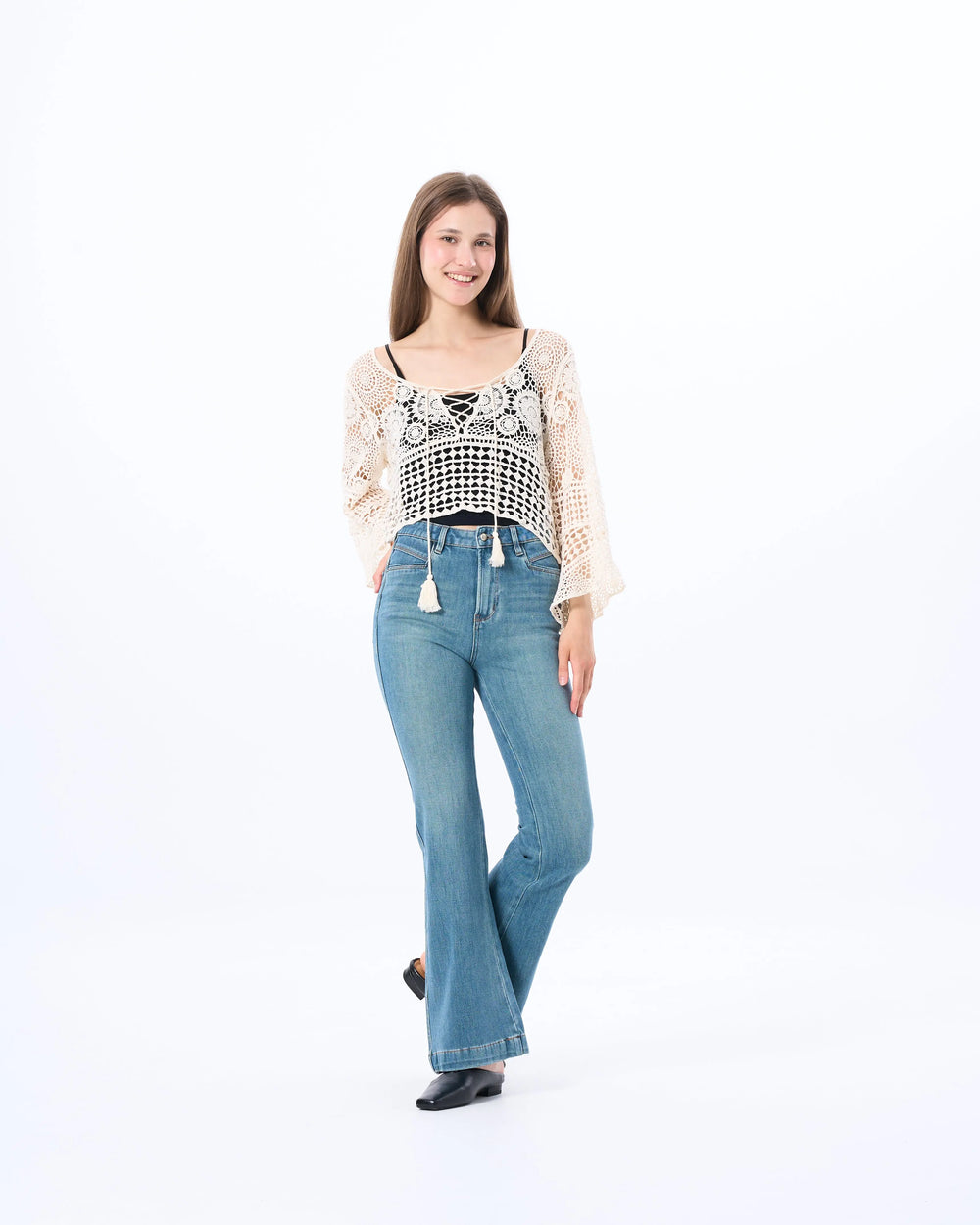An image of a   21596 Laced and Cropped Overshirt by  Mirra Masa
