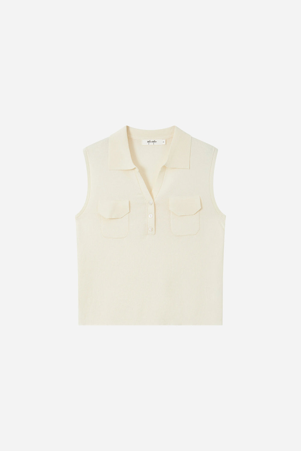 An image of a   21706 Ribbed Polo Knit Vest by  Mirra Masa