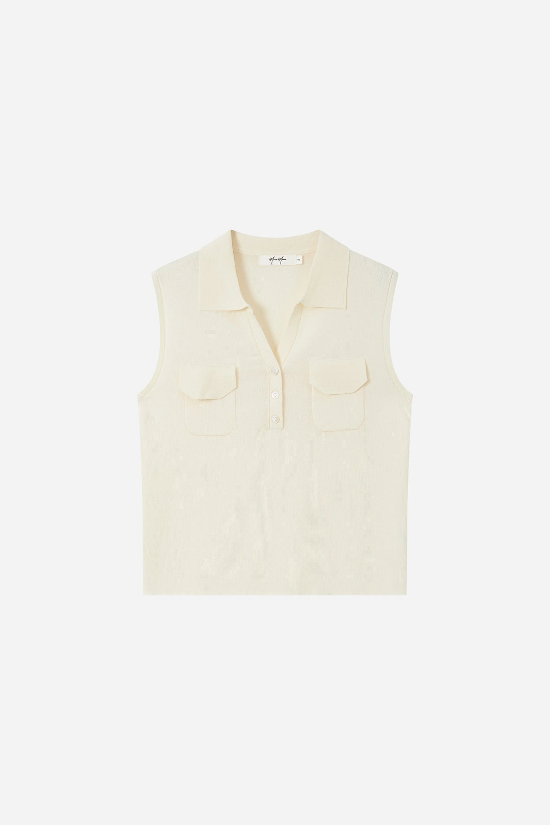 An image of a   21706 Ribbed Polo Knit Vest by  Mirra Masa