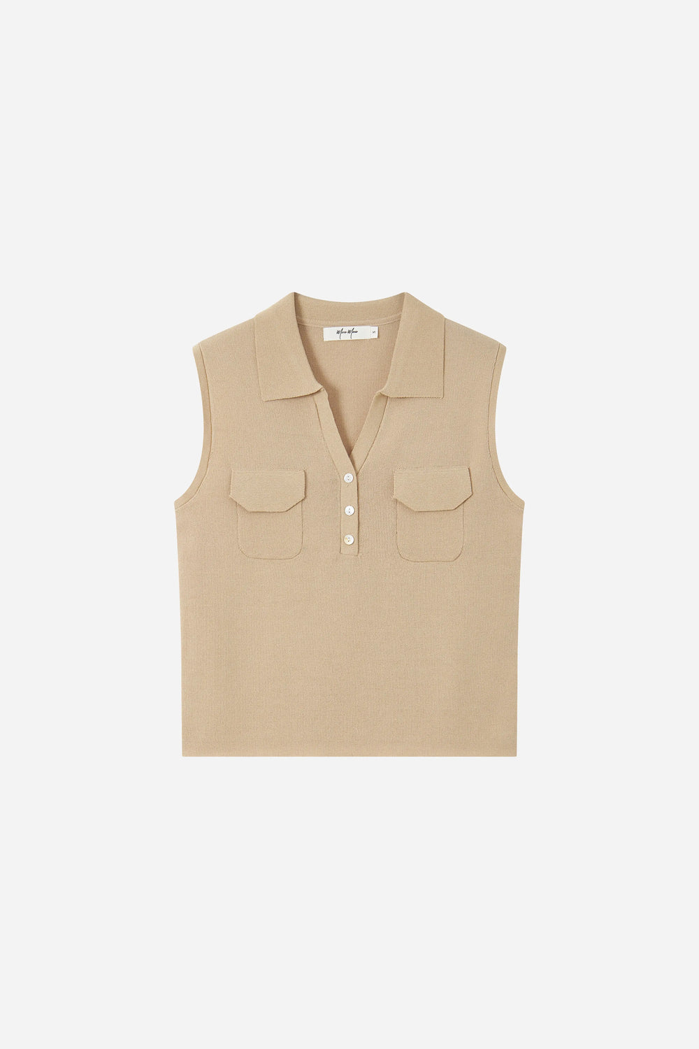 An image of a   21706 Ribbed Polo Knit Vest by  Mirra Masa
