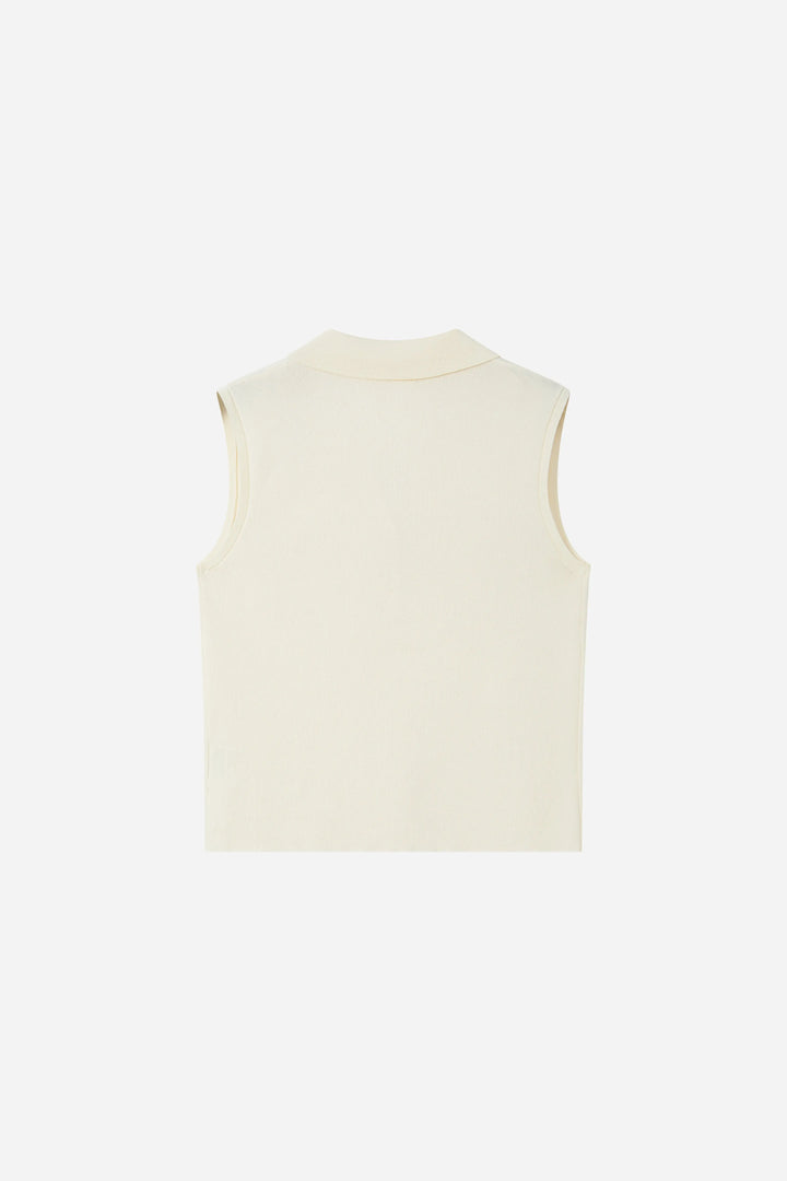 An image of a   21706 Ribbed Polo Knit Vest by  Mirra Masa
