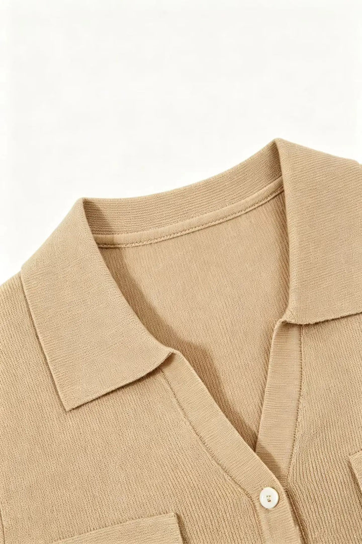 An image of a   21706 Ribbed Polo Knit Vest by  Mirra Masa