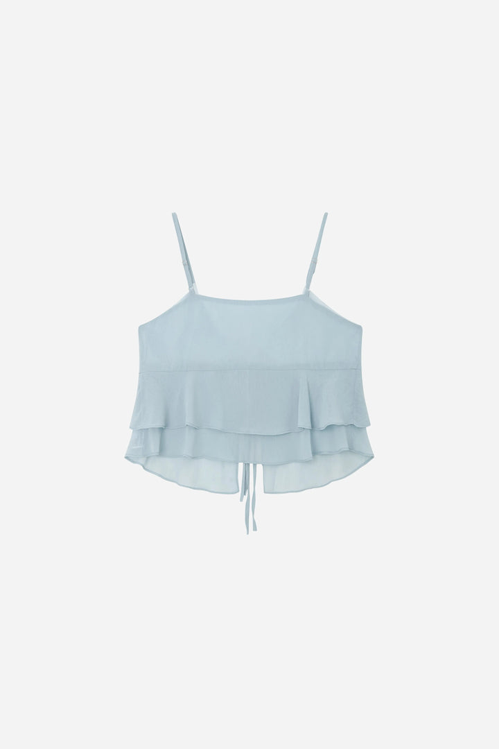 An image of a   21792 Ruffled Tie-Front Camisole by  Mirra Masa