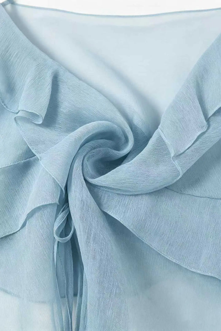 An image of a   21792 Ruffled Tie-Front Camisole by  Mirra Masa