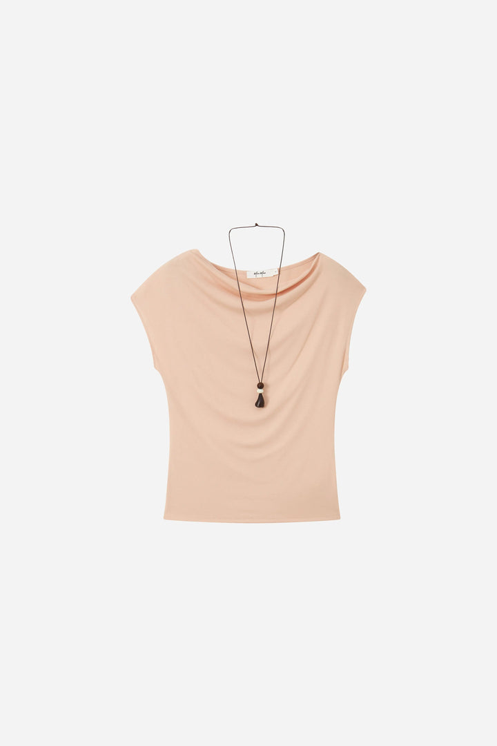 An image of a   21845 Draped Off-Shoulder Tee by  Mirra Masa