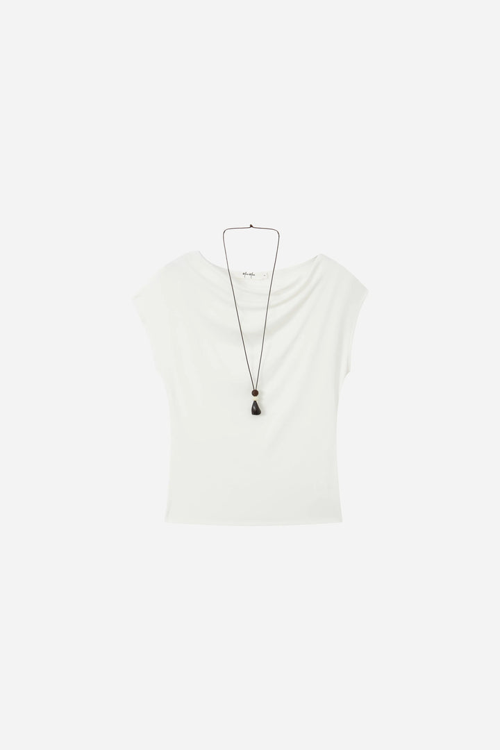 An image of a   21845 Draped Off-Shoulder Tee by  Mirra Masa