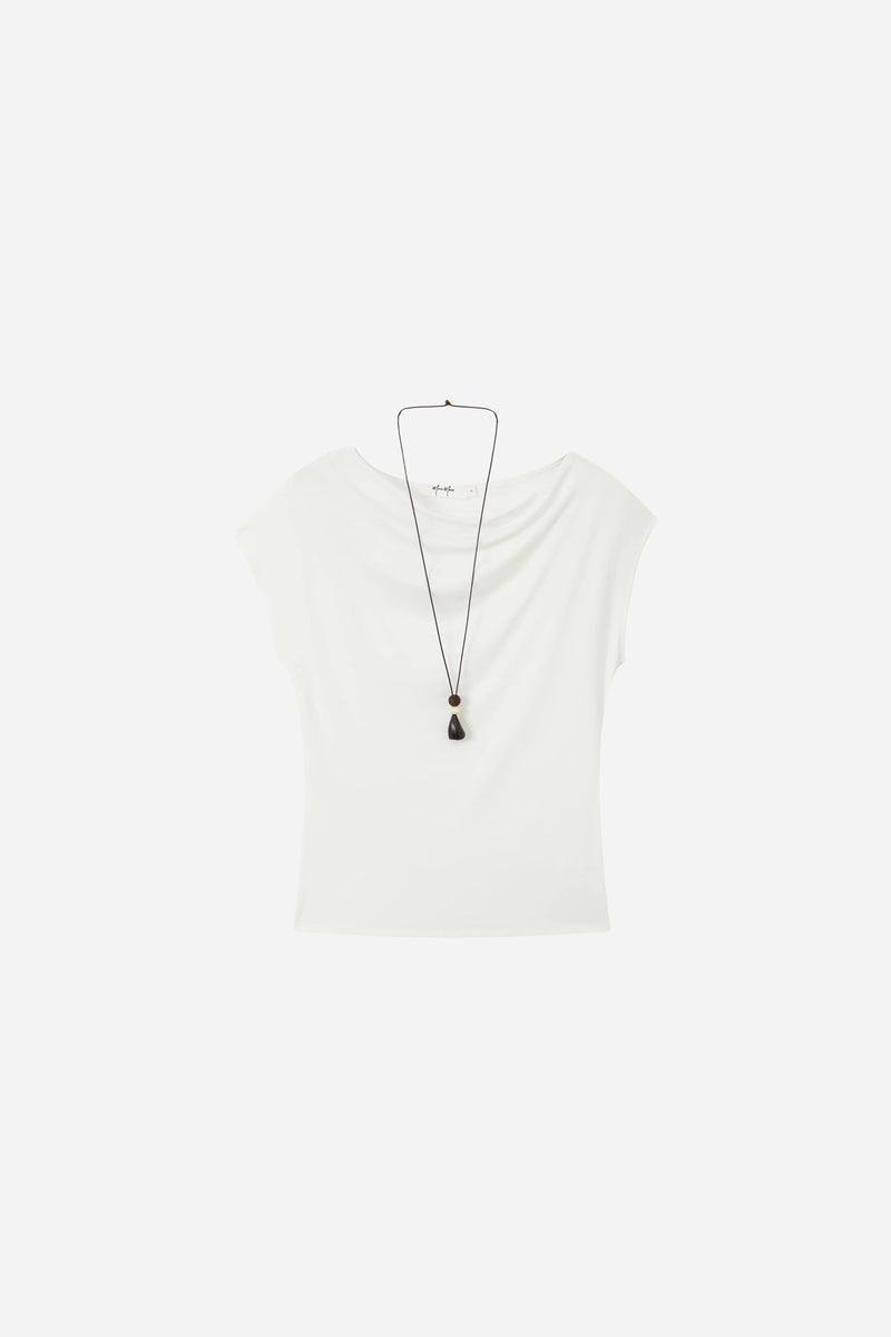 21845 Draped Off-Shoulder Tee