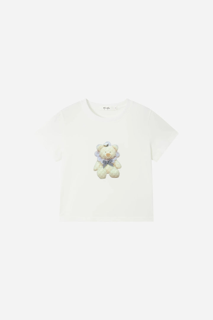 An image of a   21865 Embroidered Teddy Graphic Tee by  Mirra Masa