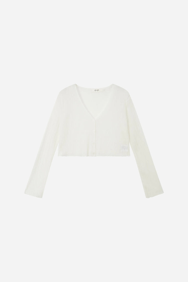 An image of a   21873 Sheer Knit Cardigan by  Mirra Masa