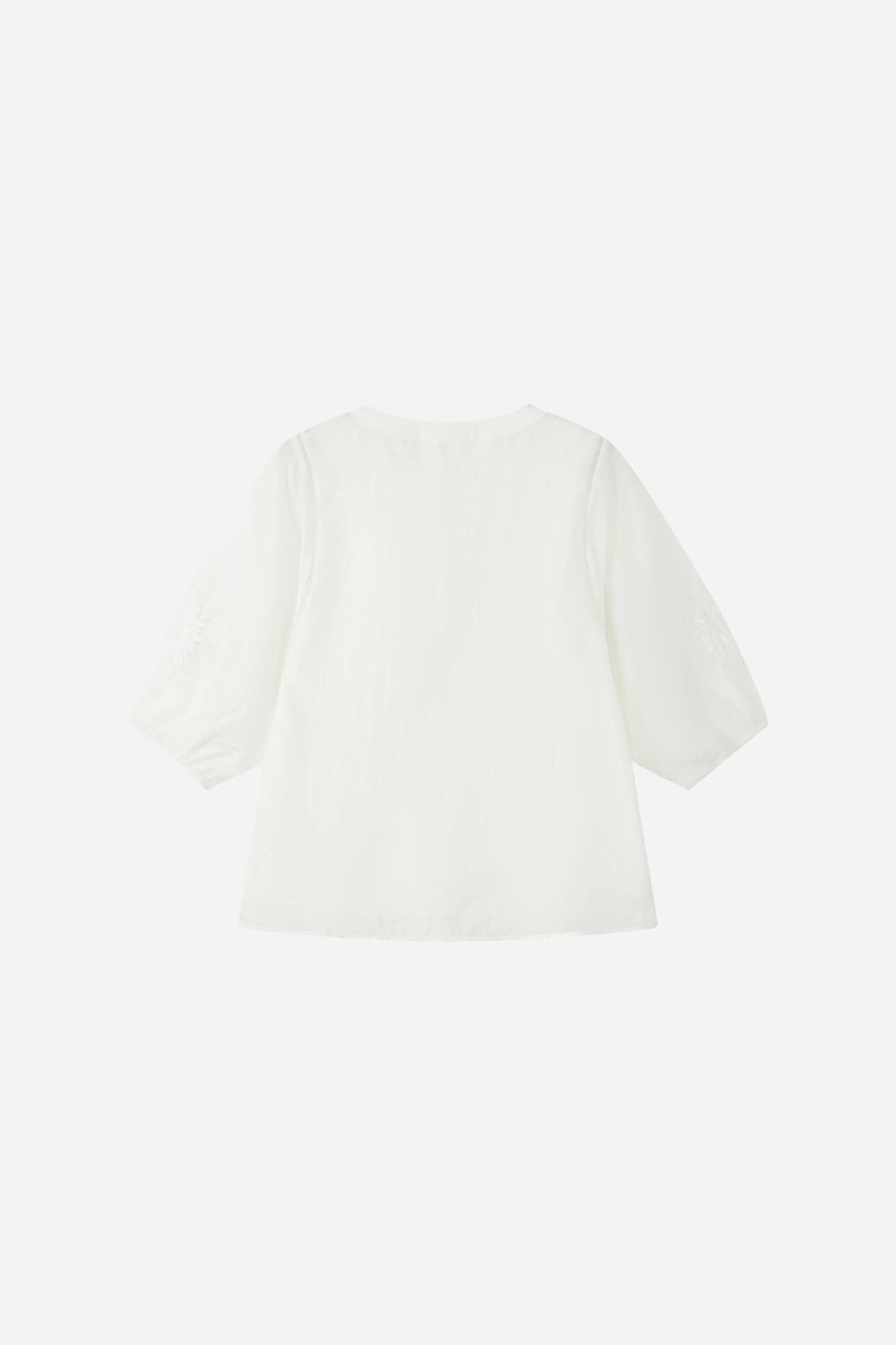 An image of a   21879 Embroidered V-Neck Blouse by  Mirra Masa
