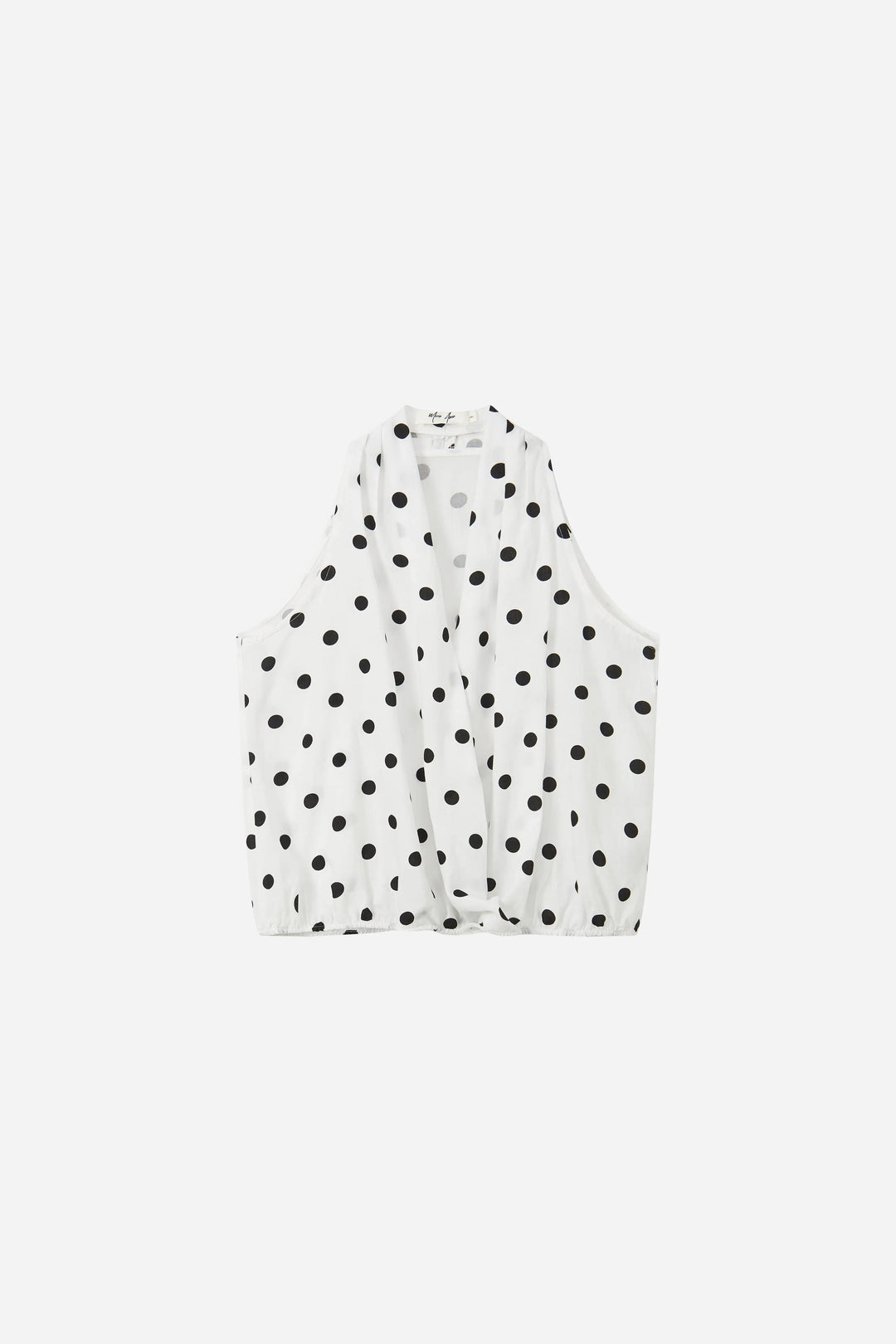 An image of a   21890 Dotted Halter Wrap Top by  Mirra Masa