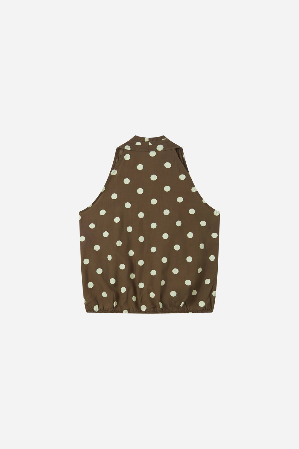 An image of a   21890 Dotted Halter Wrap Top by  Mirra Masa