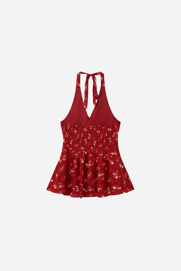 An image of a   21918 Floral Halter Mini Dress by  Mirra Masa