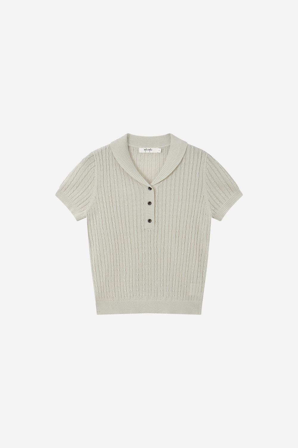 An image of a   21938OL Cable Knit Polo Shirt by  Mirra Masa