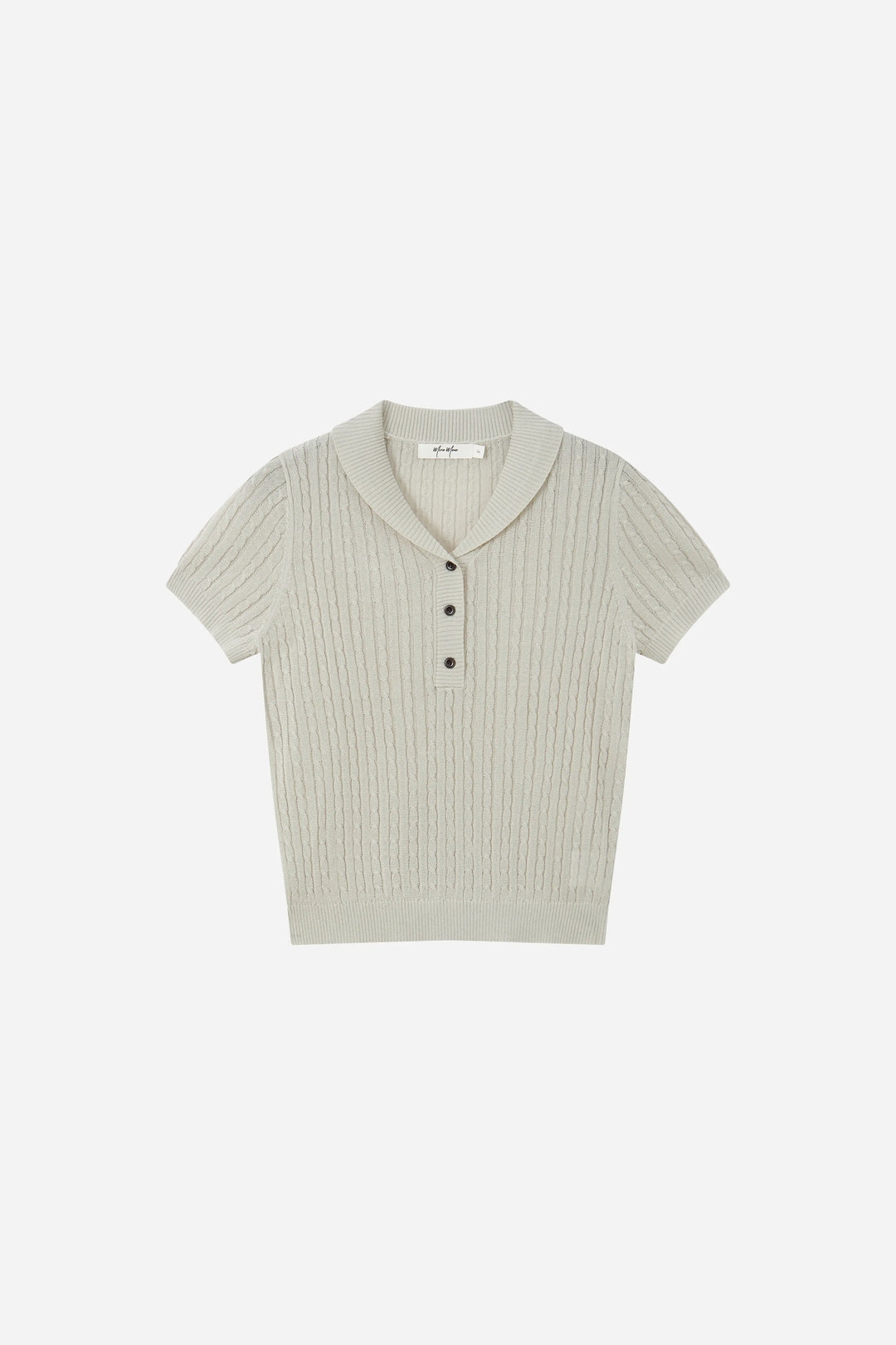An image of a   21938OL Cable Knit Polo Shirt by  Mirra Masa