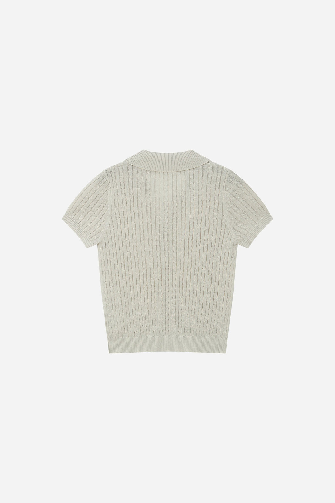 An image of a   21938OL Cable Knit Polo Shirt by  Mirra Masa