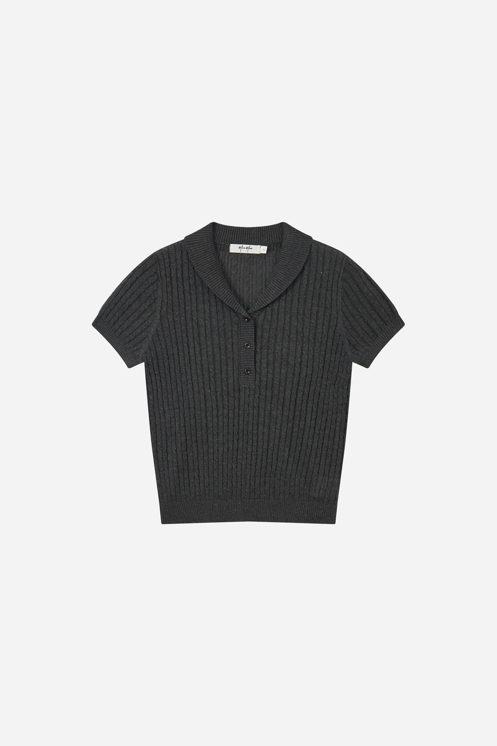 An image of a   21938OL Cable Knit Polo Shirt by  Mirra Masa