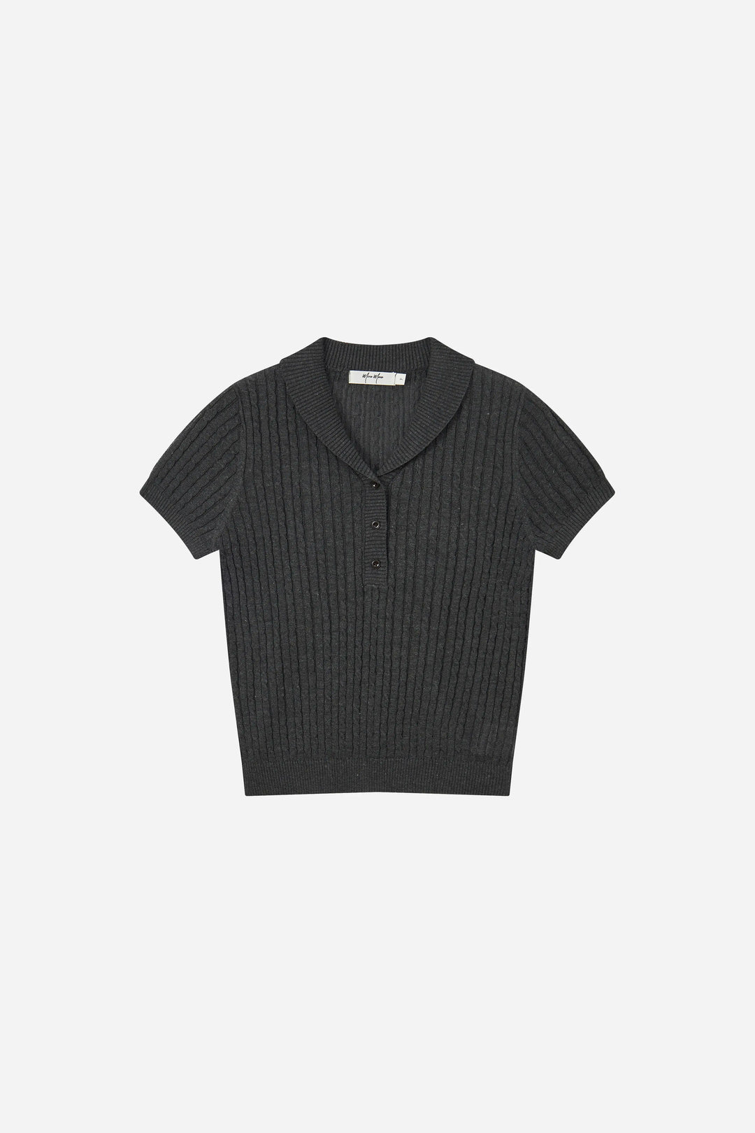 An image of a   21938OL Cable Knit Polo Shirt by  Mirra Masa