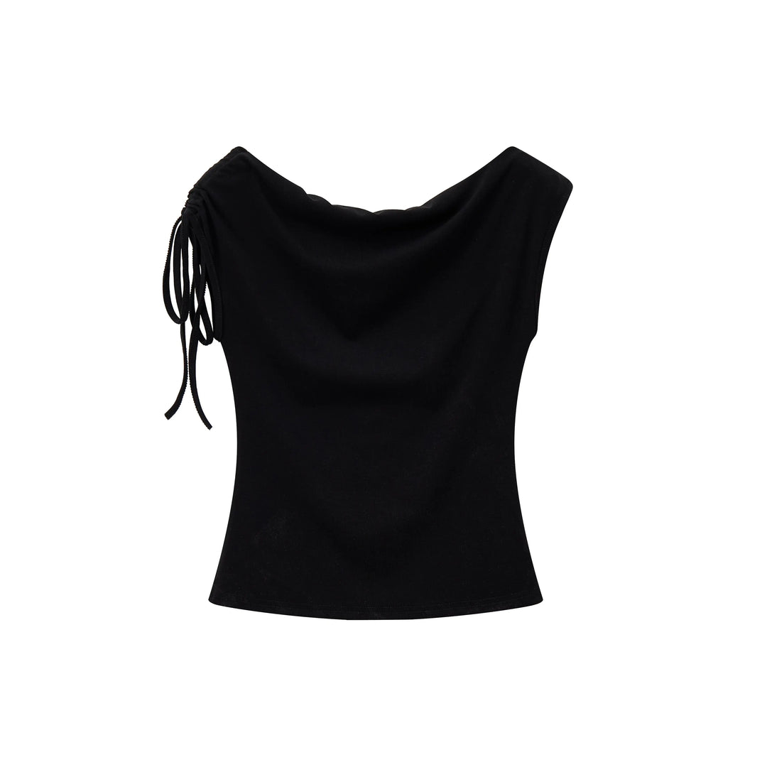 An image of a   21963 Cowl Sleeveless Top by  Mirra Masa
