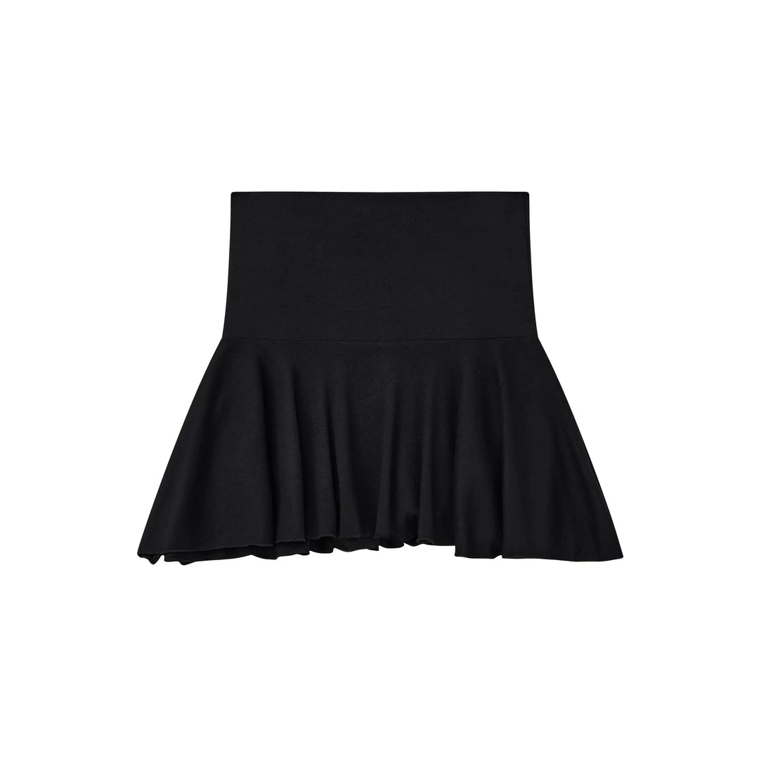 An image of a  Black-Large 22234 Pleated Short Skirt by  Mirra Masa