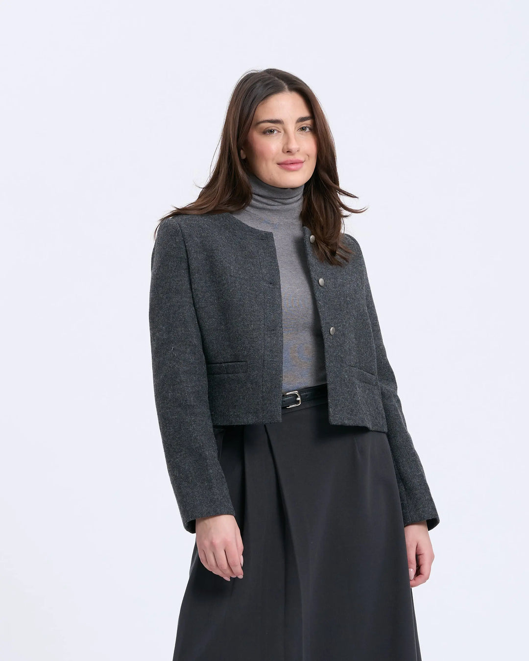 An image of a   2234Q Minimalist Cropped Jacket by  Mirra Masa