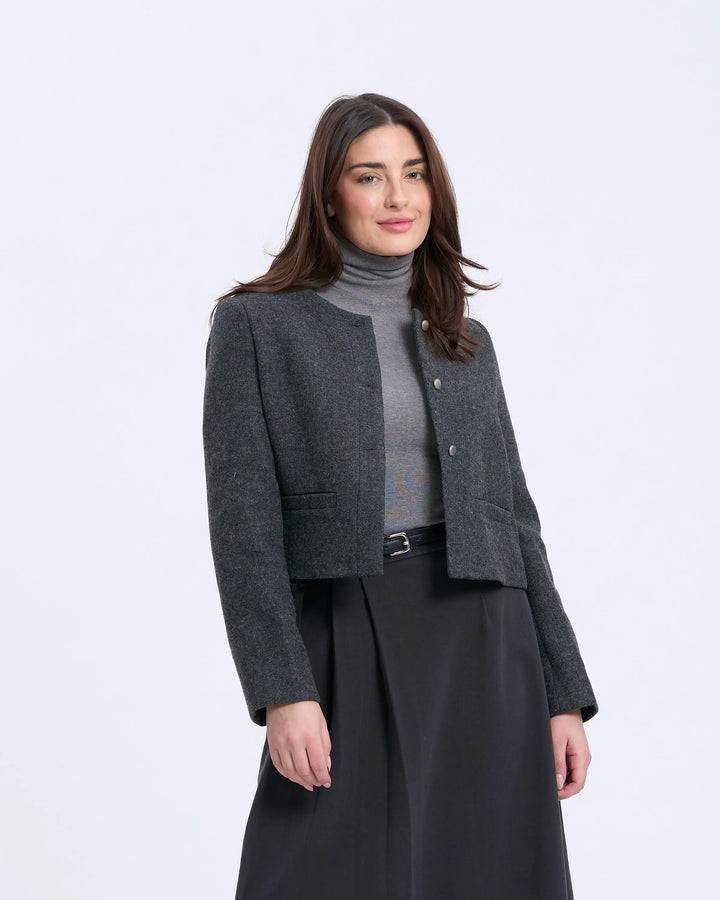 An image of a   2234Q Minimalist Cropped Jacket by  Mirra Masa