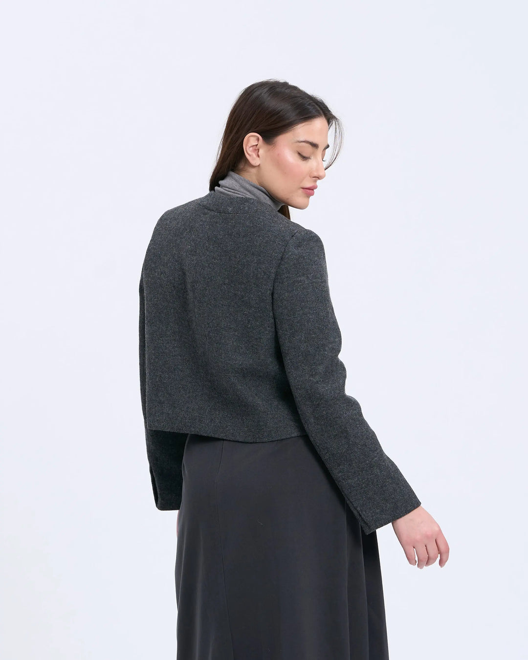 An image of a   2234Q Minimalist Cropped Jacket by  Mirra Masa