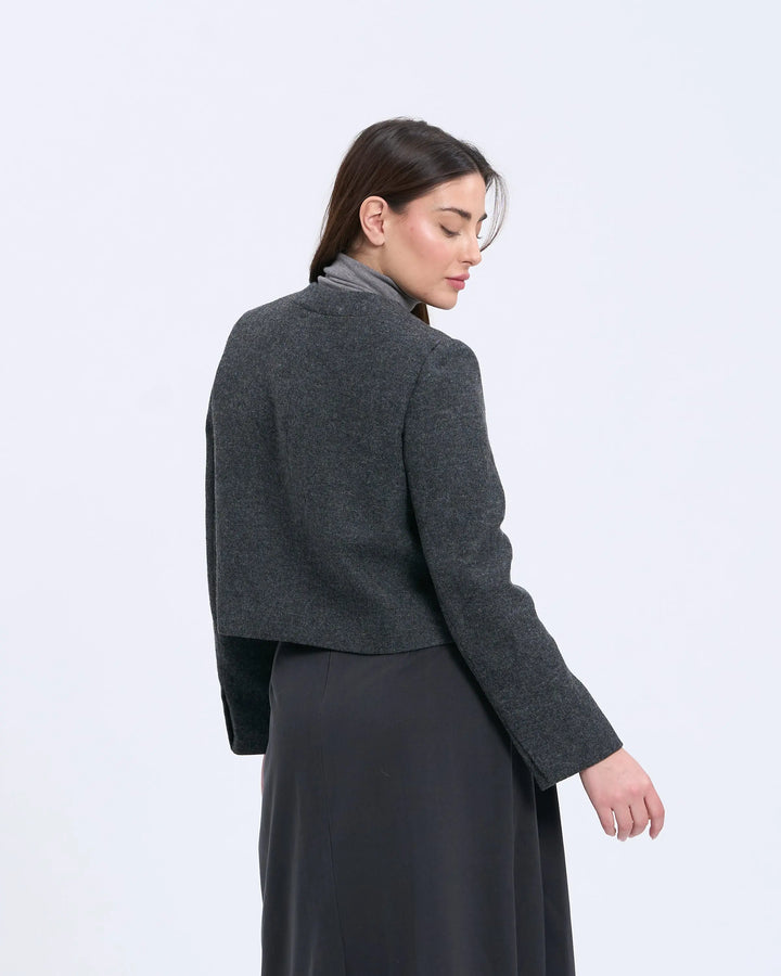 An image of a   2234Q Minimalist Cropped Jacket by  Mirra Masa
