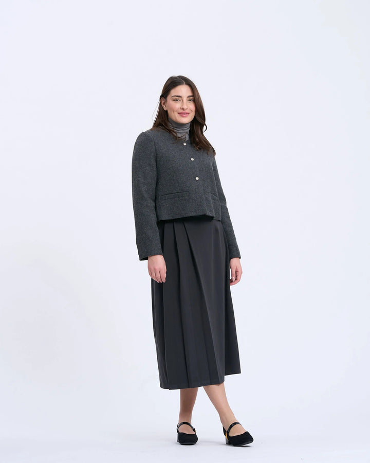 An image of a   2234Q Minimalist Cropped Jacket by  Mirra Masa