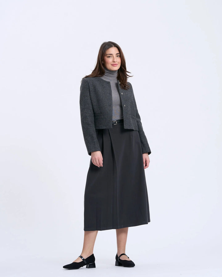 An image of a   2234Q Minimalist Cropped Jacket by  Mirra Masa