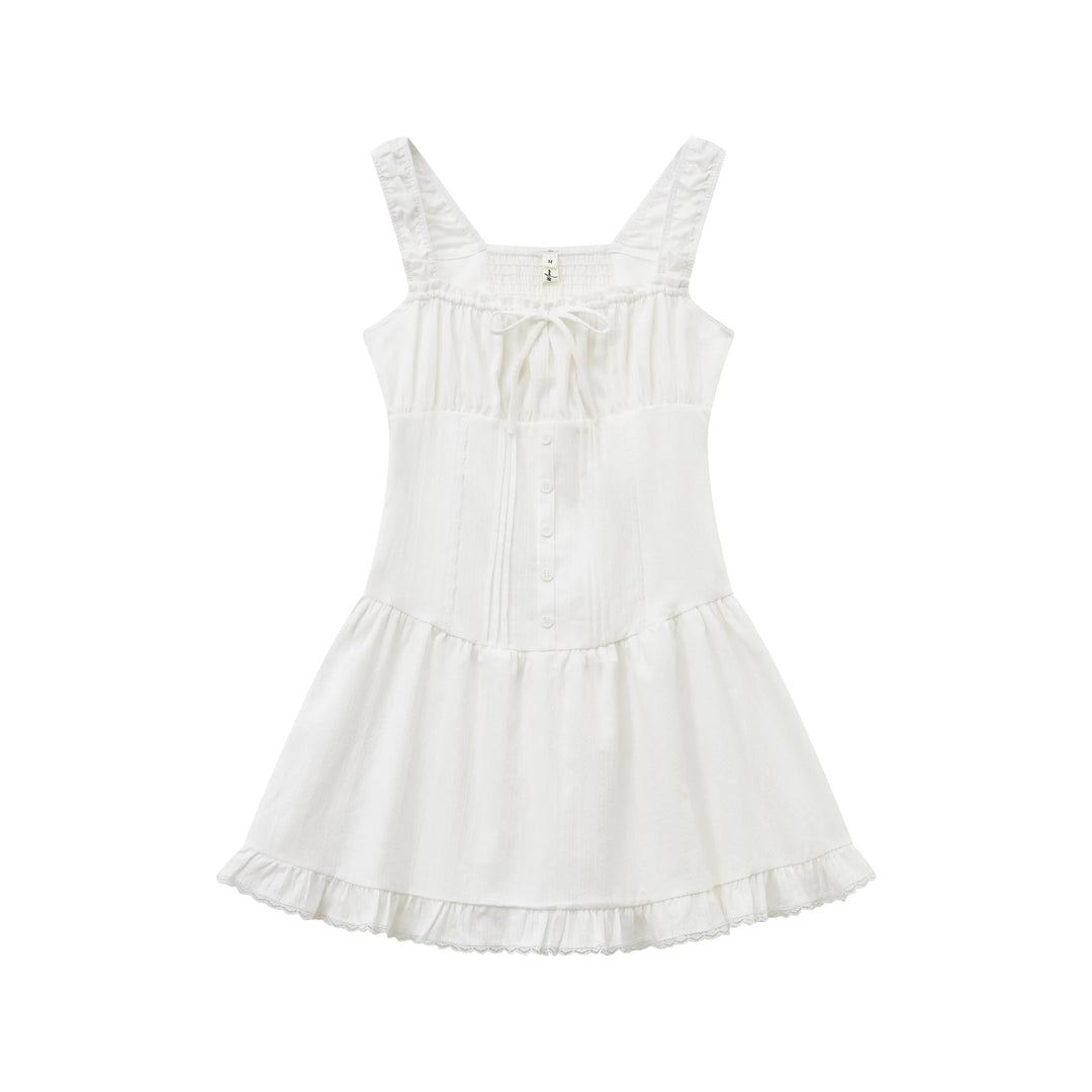 An image of a  White-Medium 23185 Mini Dress by  Mirra Masa