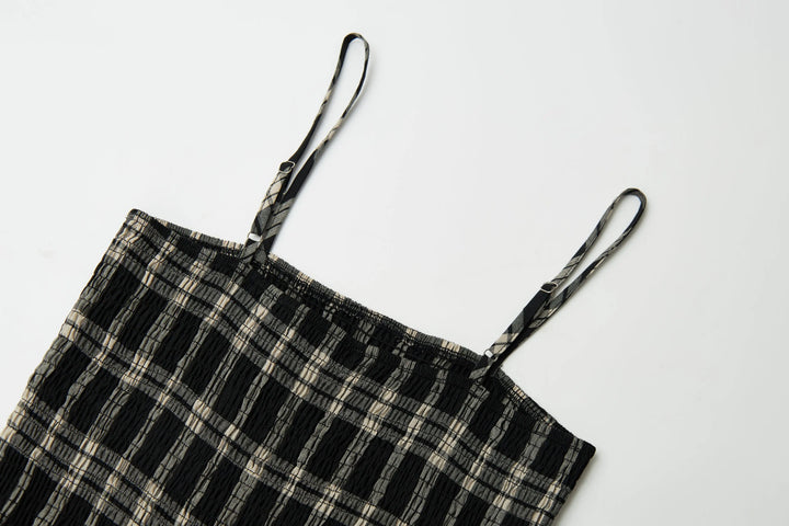An image of a   23349 Checkered Slip Dress by  Mirra Masa
