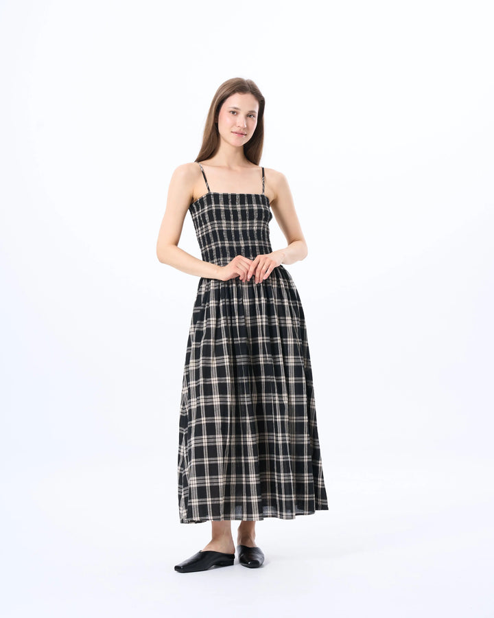 An image of a   23349 Checkered Slip Dress by  Mirra Masa