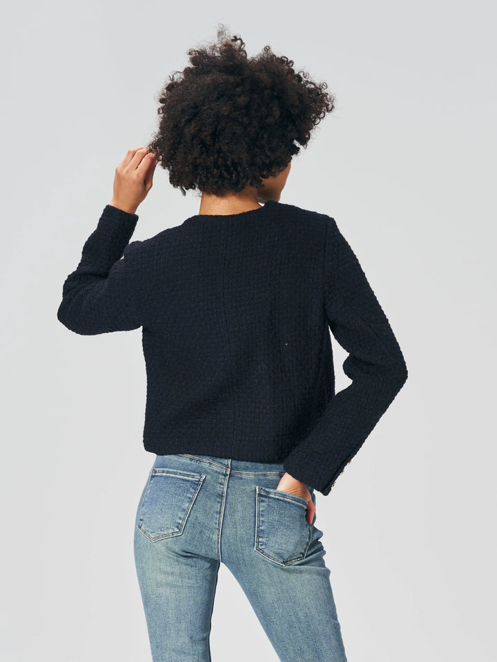 An image of a   23421 Cropped Roundneck Wool Jacket by  Mirra Masa
