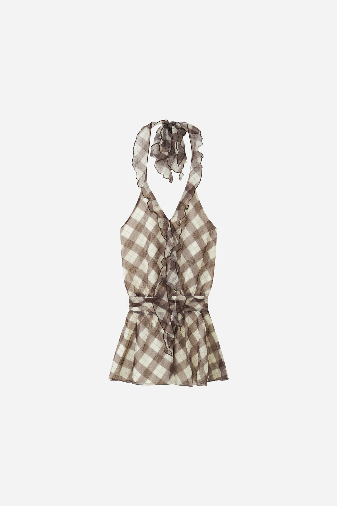An image of a   23460 Draped and Cinched Halter Blouse by  Mirra Masa