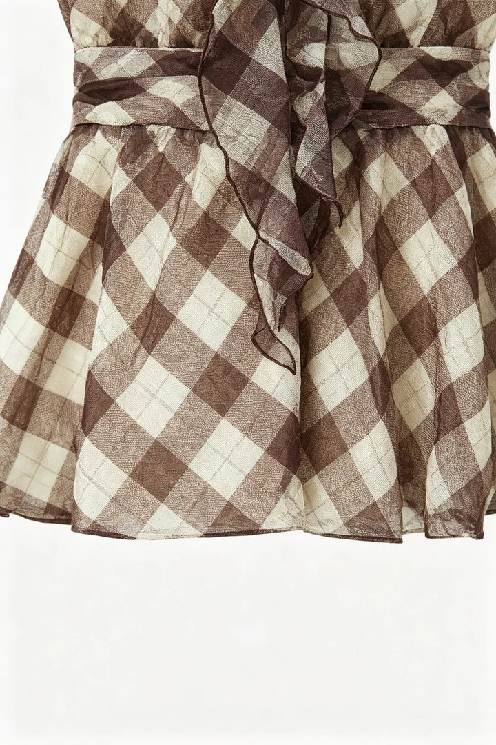 An image of a   23460 Draped and Cinched Halter Blouse by  Mirra Masa